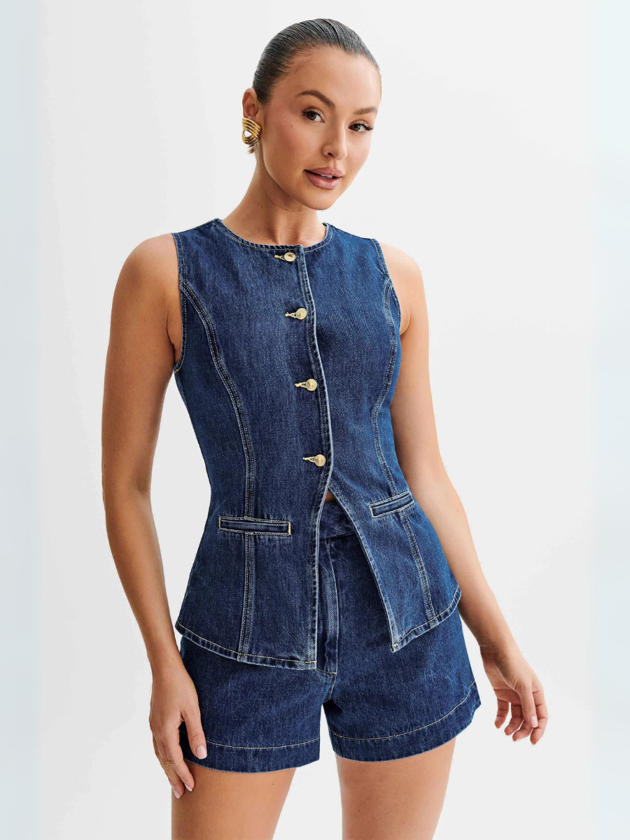 High Waist Denim Set | Met Perfecte pasvorm