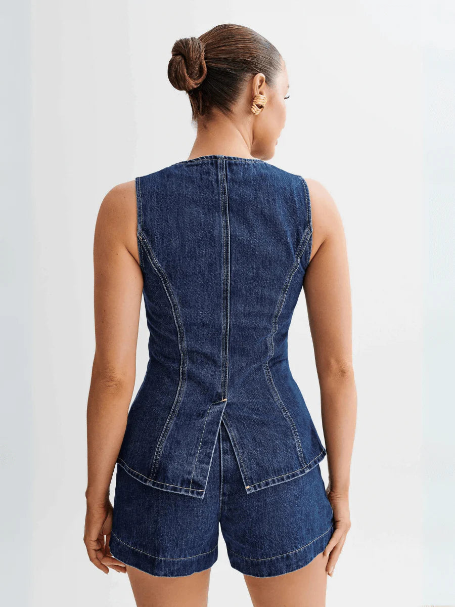 High Waist Denim Set | Met Perfecte pasvorm