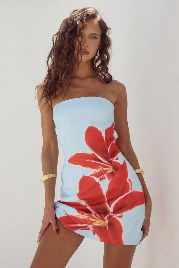 Strapless Dress | met bloemenprint