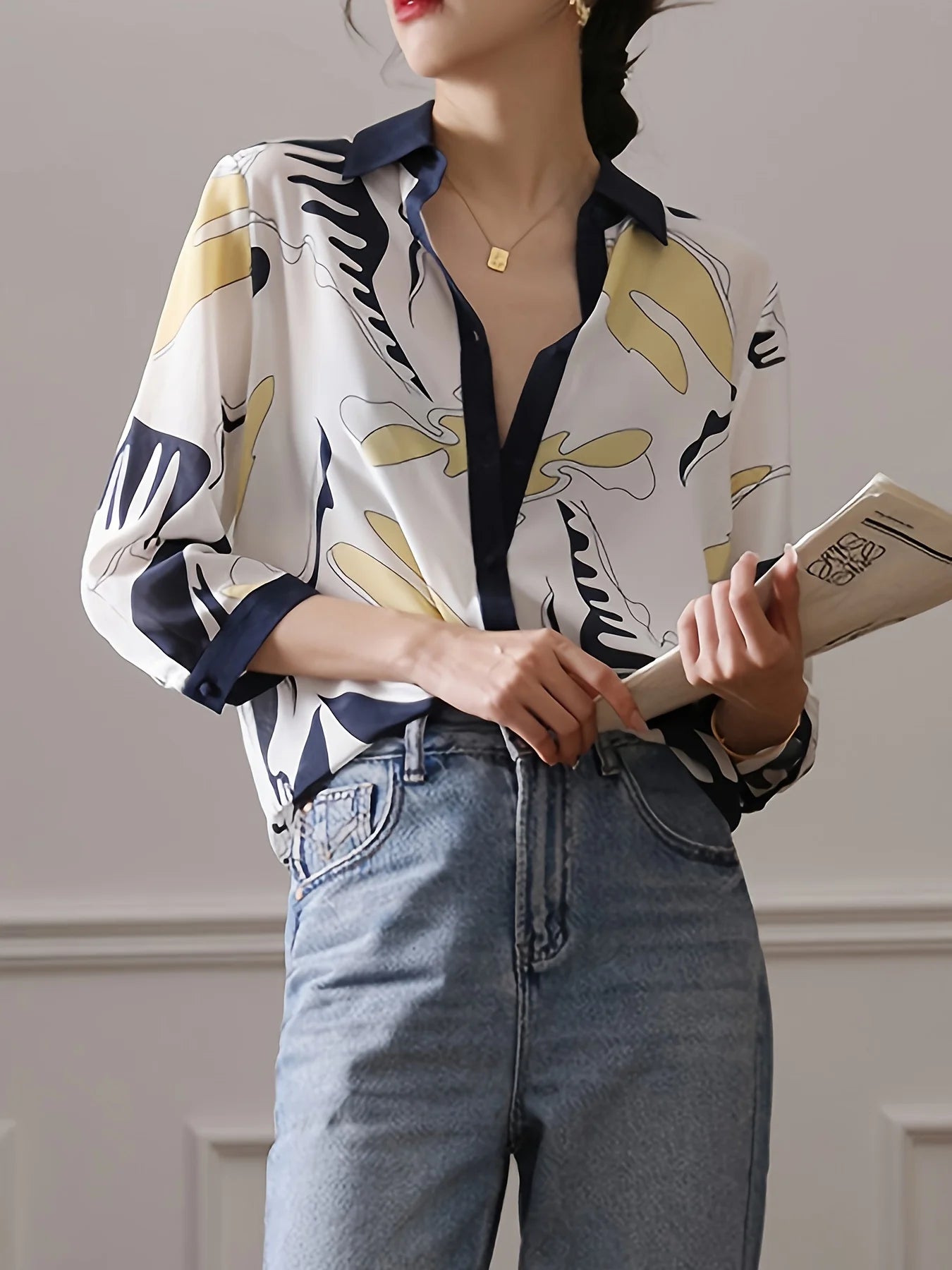 Linn Blouse | Moderne Blouse Veelkleurig