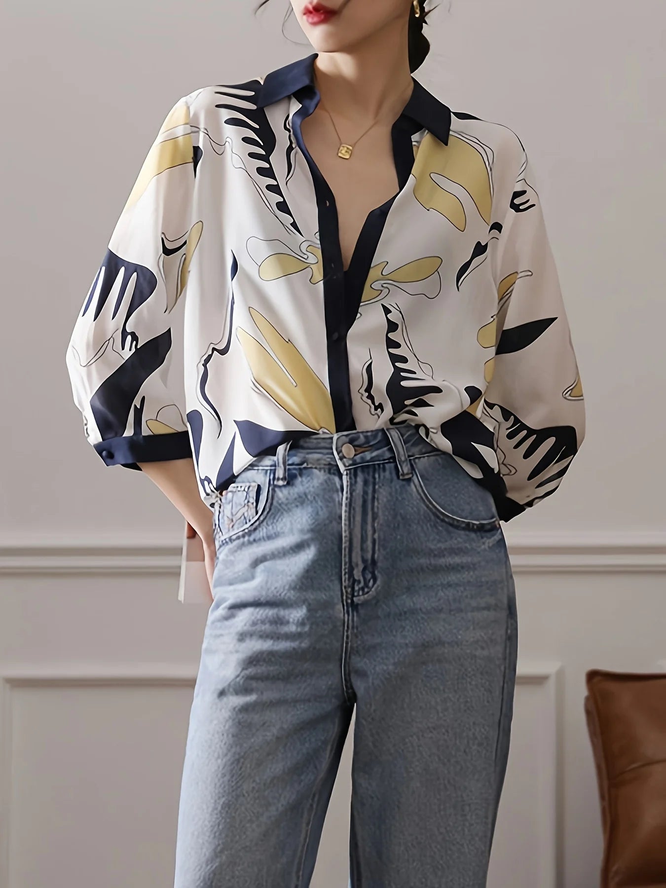 Linn Blouse | Moderne Blouse Veelkleurig